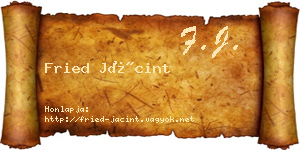 Fried Jácint névjegykártya